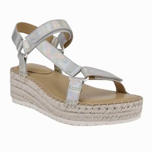 Nine West Glampin Espadrille Sleehak Sandalen Zilver Nederland | LSB-302867